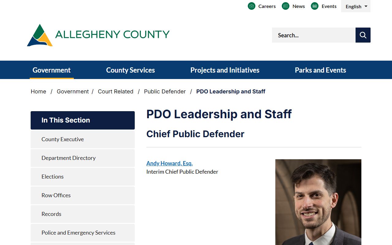 Allegheny County arrest records and court charges Public Defender leadership