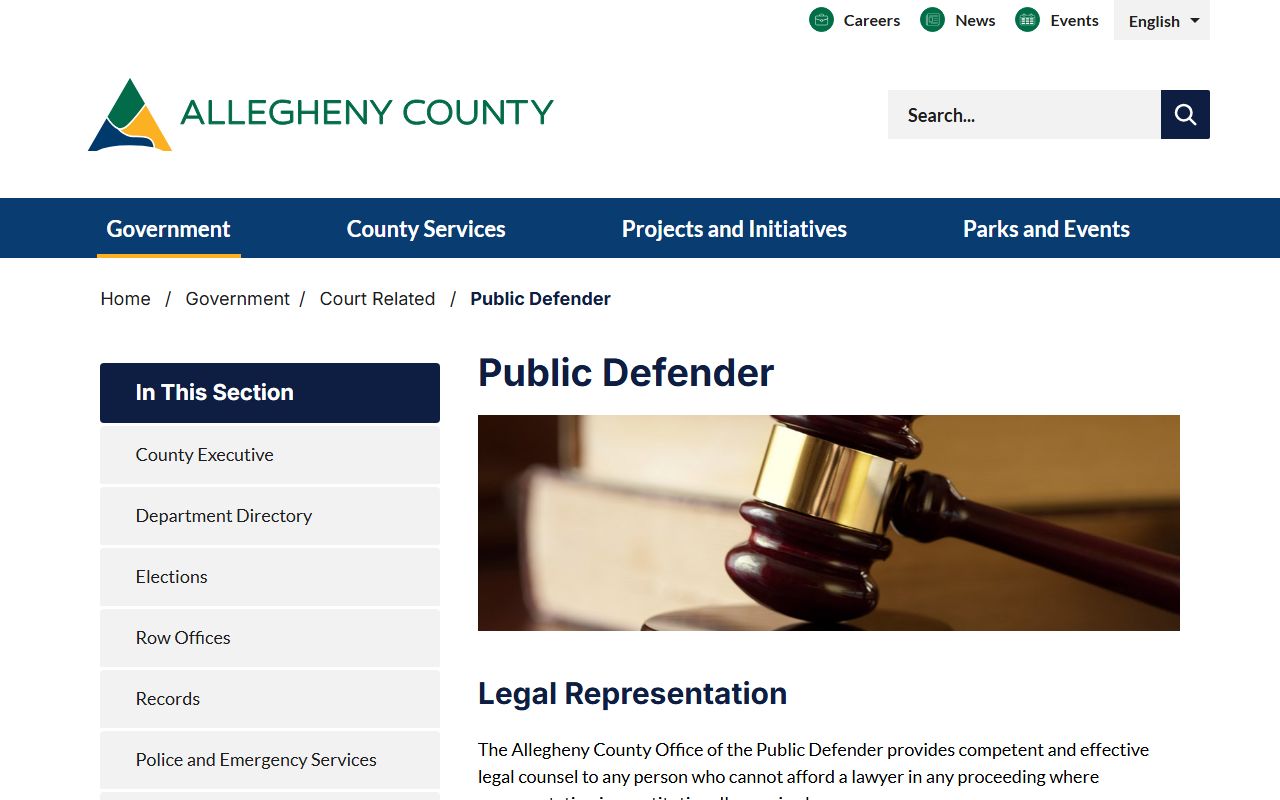 Allegheny County arrest records and court charges Public Defender overview