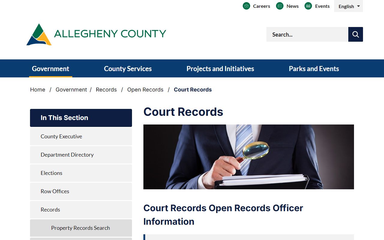 Allegheny County court records open-records guidance