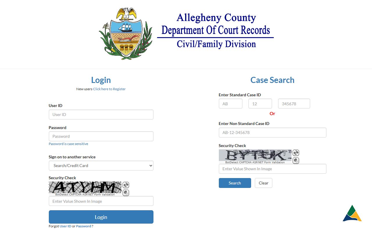 Allegheny County court records DCR civil and family case search