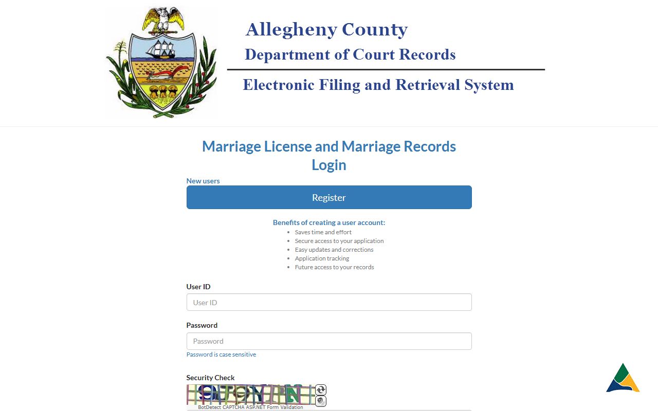 Allegheny County marriage and divorce records DCR marriage portal