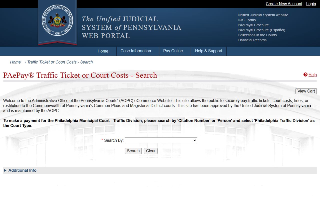 Allegheny County traffic court records PAePay citation lookup